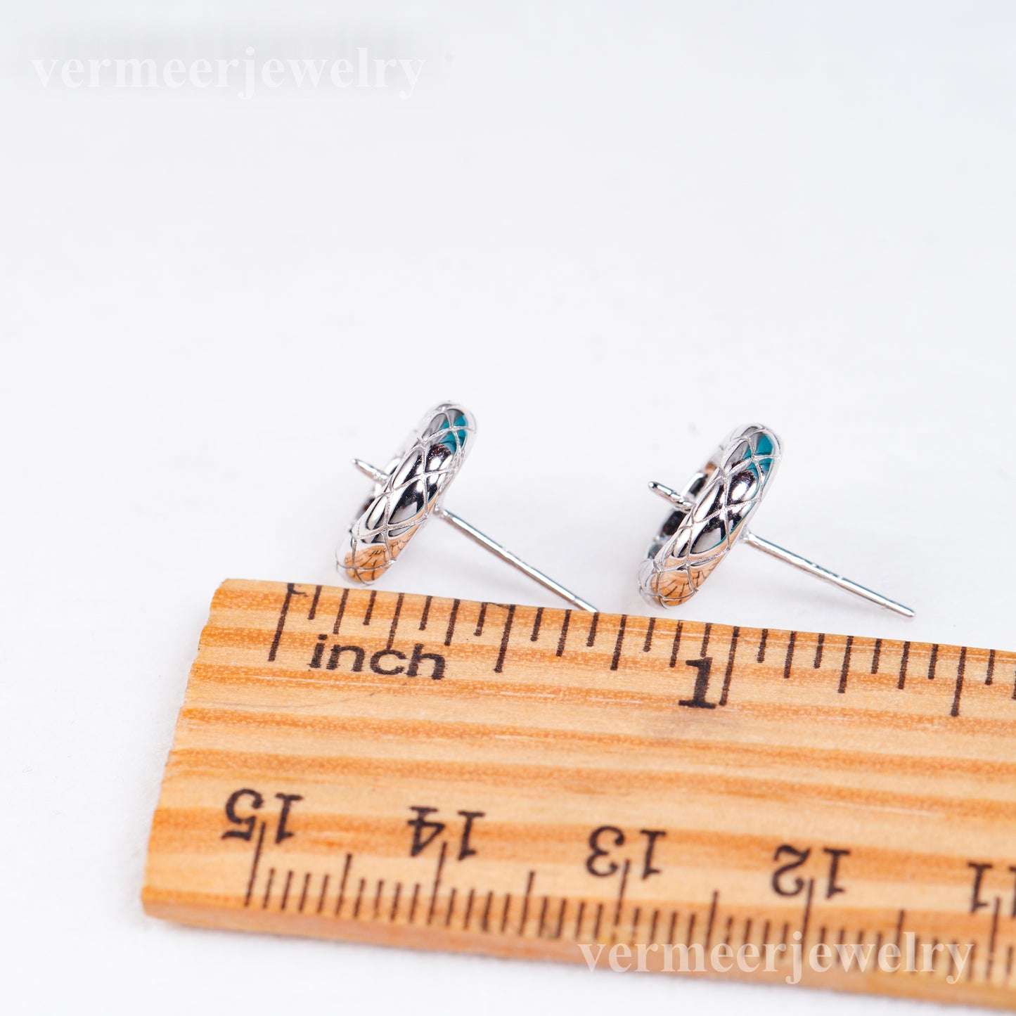 e010958 S925 pearl earring 925 sterling silver DIY 7-8mm Natural Freshwater pearl stud earring for women