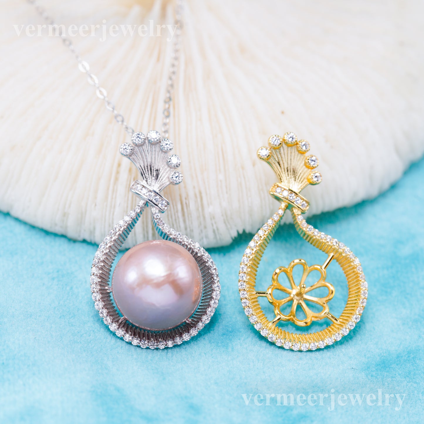 Pe011106 DIY 9-12mm Natural Freshwater pearl pendant accessory 925 sterling silver engagement jewelry necklace for women