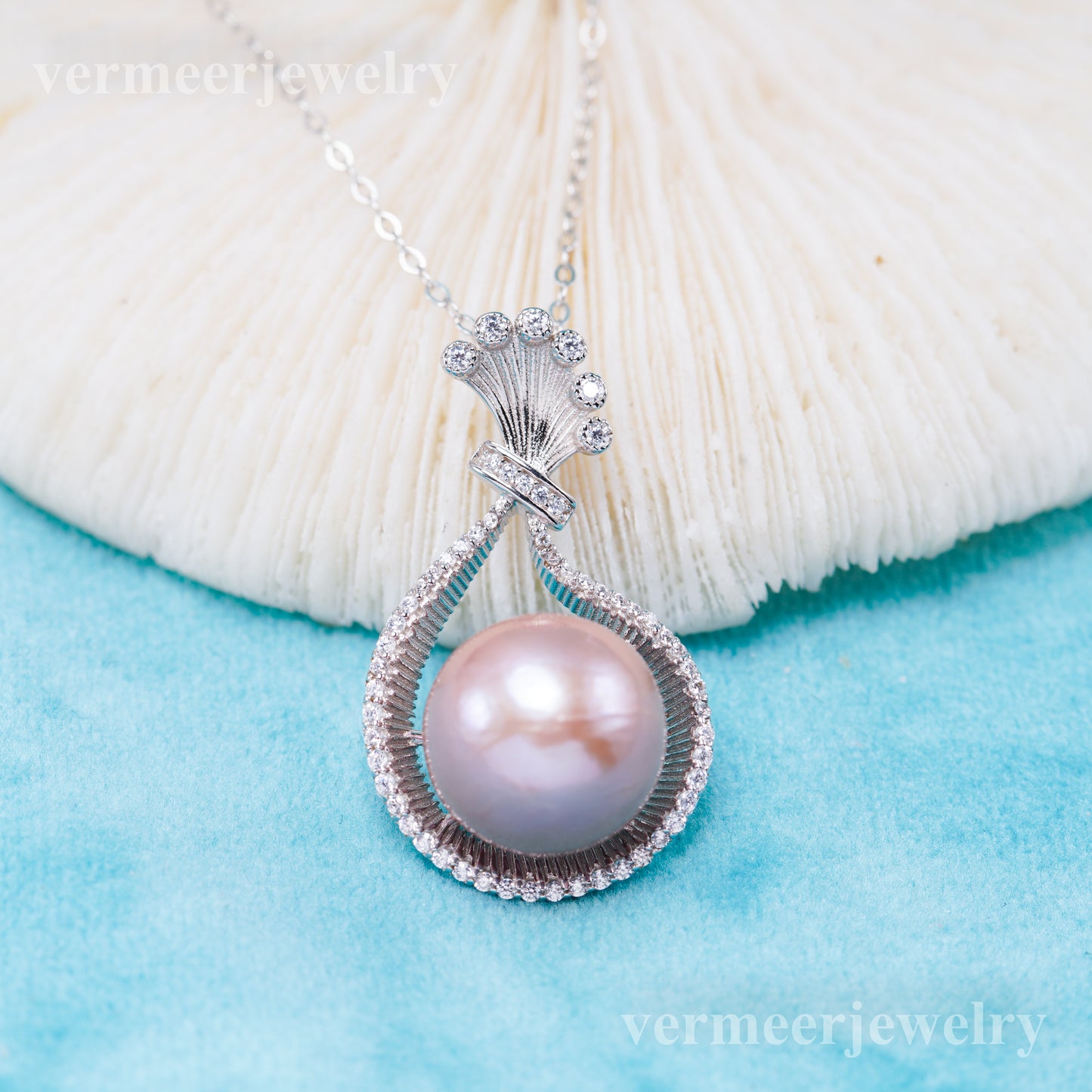 Pe011106 DIY 9-12mm Natural Freshwater pearl pendant accessory 925 sterling silver engagement jewelry necklace for women