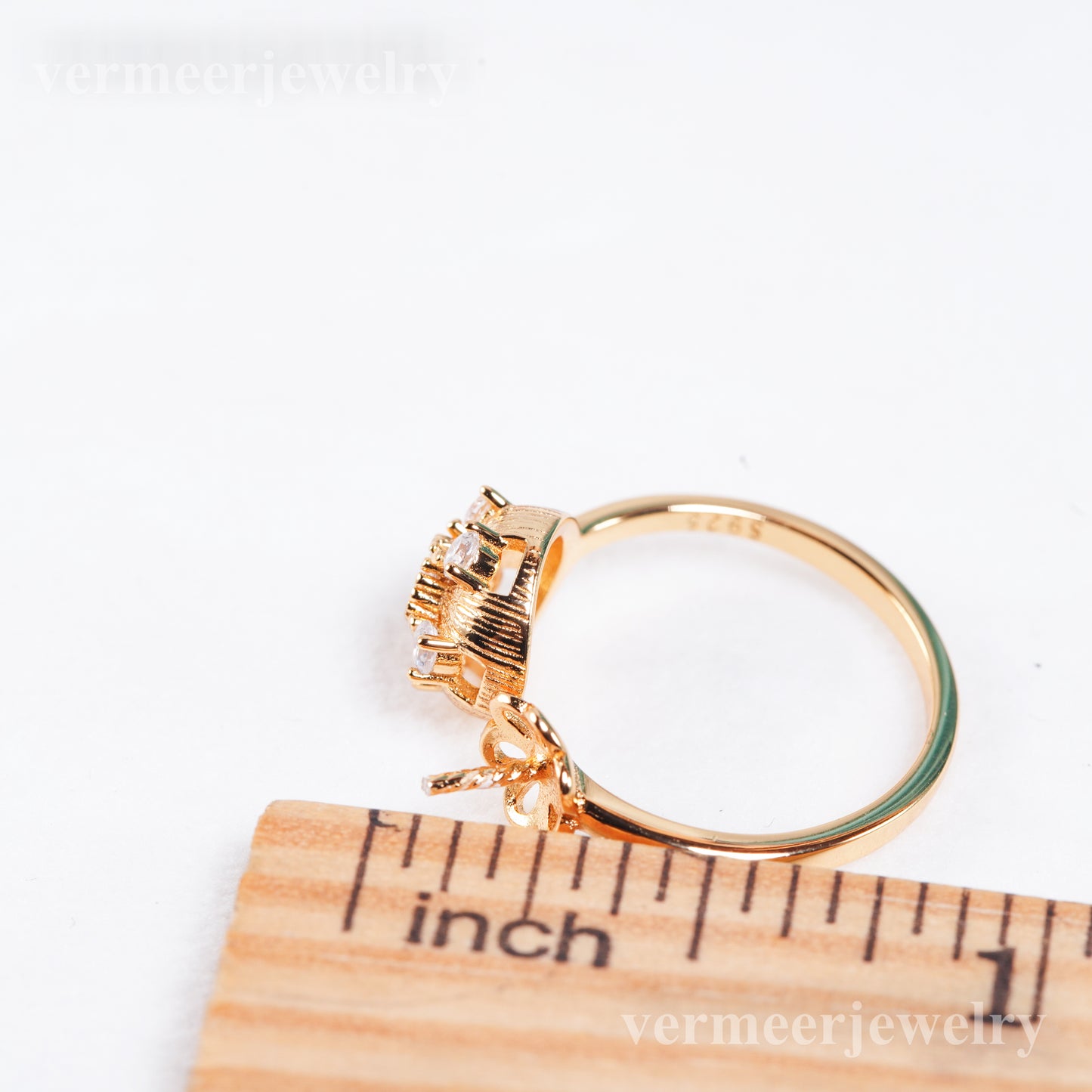 r011055 DIY 6-8mm Natural Freshwater pearl Ring accessory 925 sterling silver Adjustable size engagement jewelry ring for women