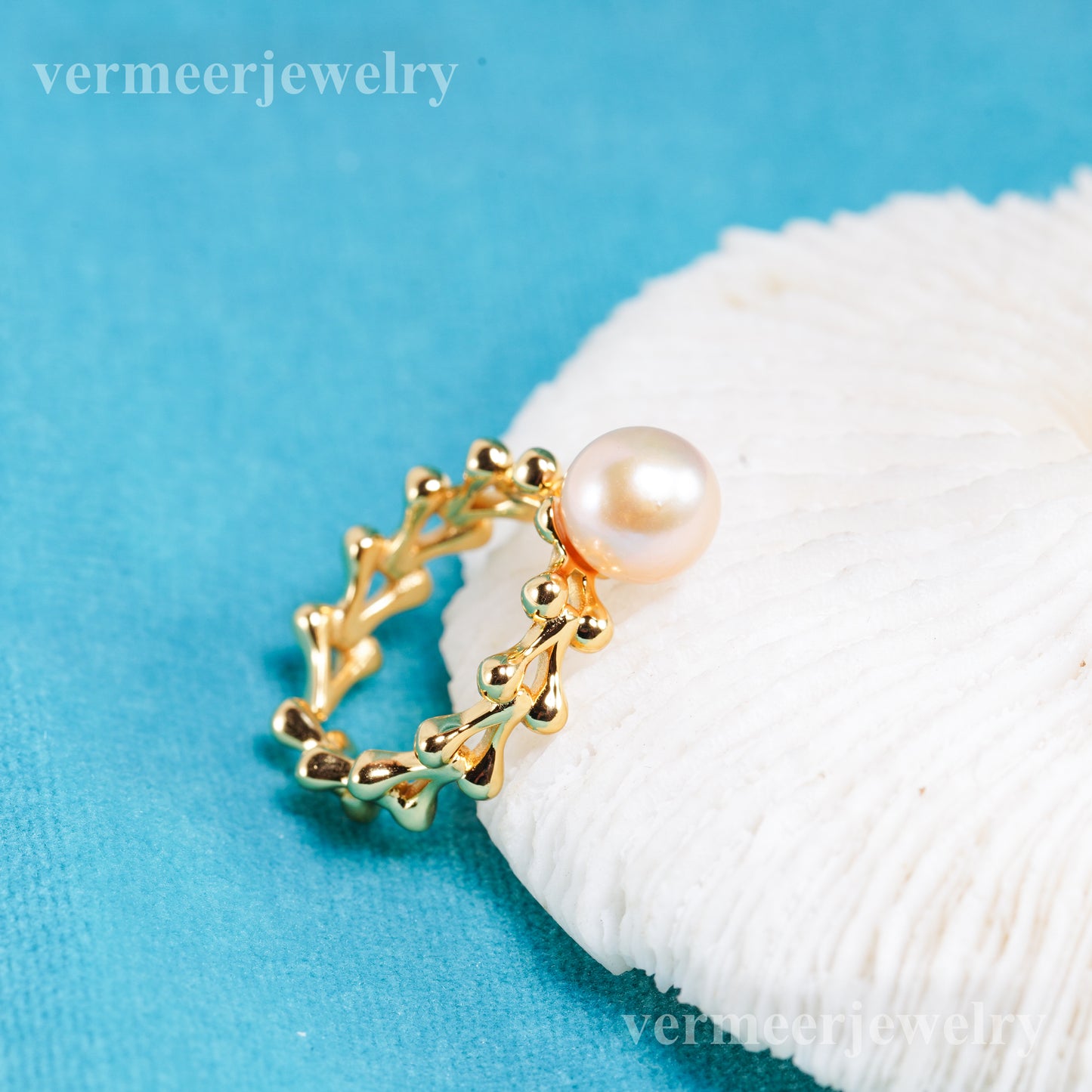 r011066 DIY 6-8mm Natural Freshwater pearl Ring accessory 925 sterling silver Adjustable size engagement jewelry ring for women