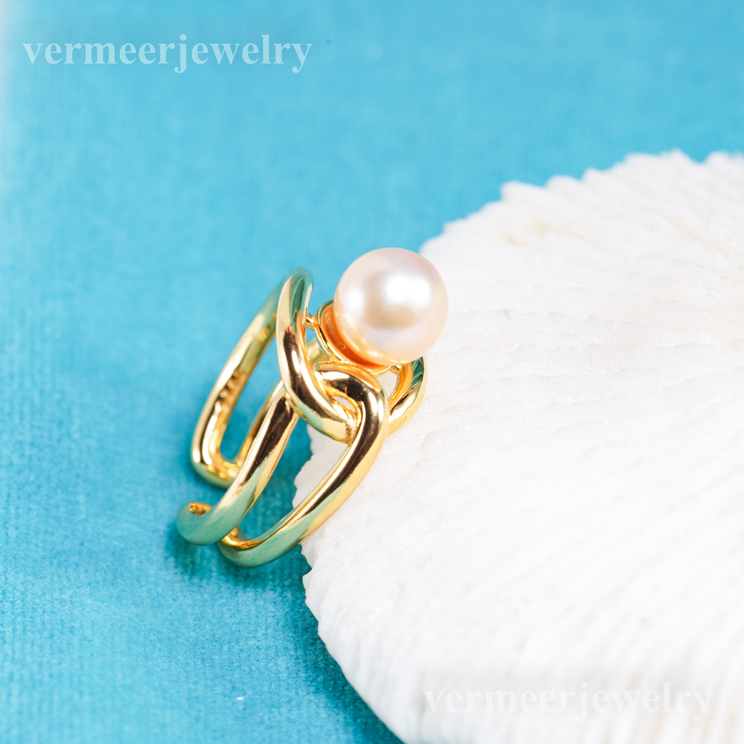 r011070 DIY 6-8mm Natural Freshwater pearl Ring accessory 925 sterling silver Adjustable size engagement jewelry ring for women