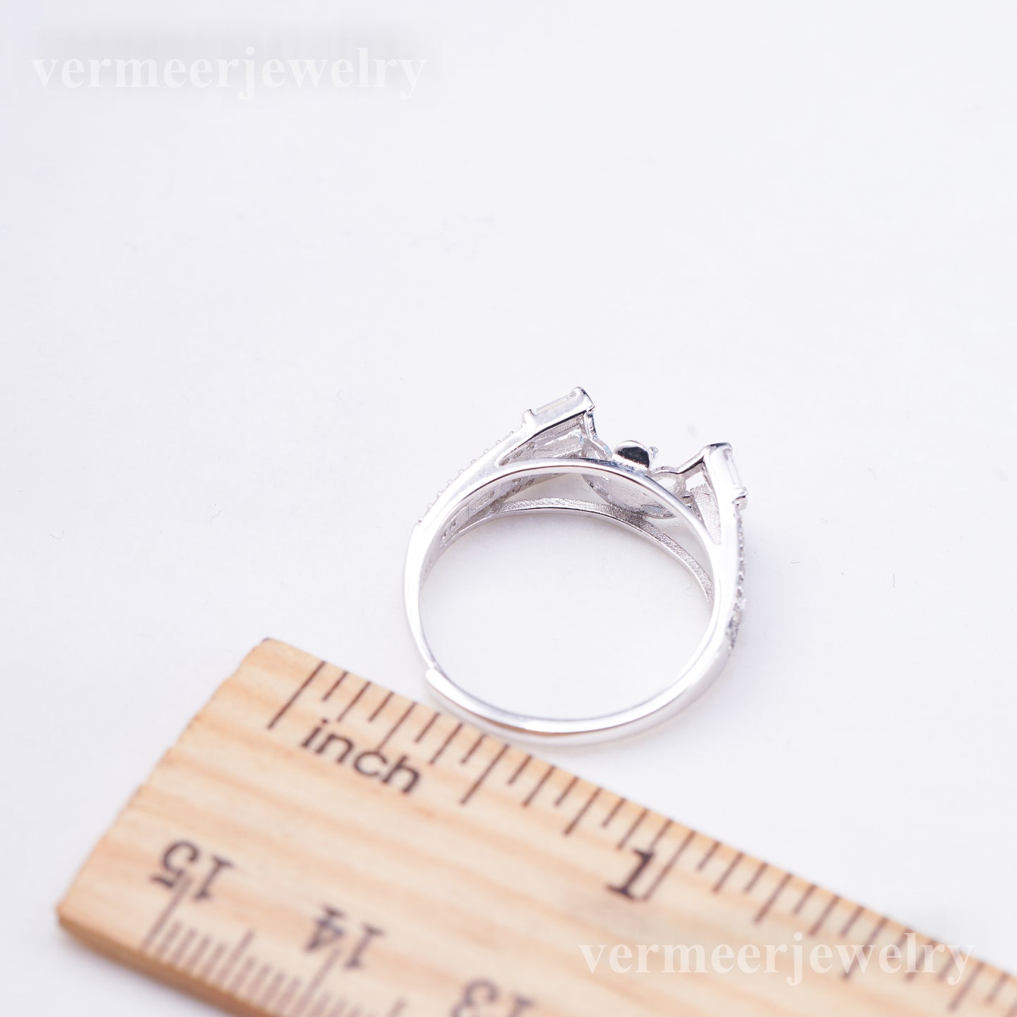 r010992 DIY 6-8mm Natural Freshwater pearl Ring accessory 925 sterling silver Adjustable size engagement jewelry ring for women
