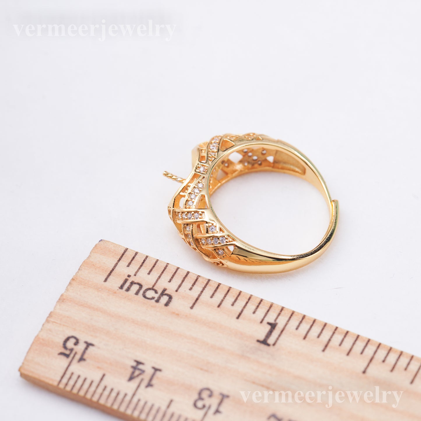 r010996 DIY 6-8mm Natural Freshwater pearl Ring accessory 925 sterling silver Adjustable size engagement jewelry ring for women