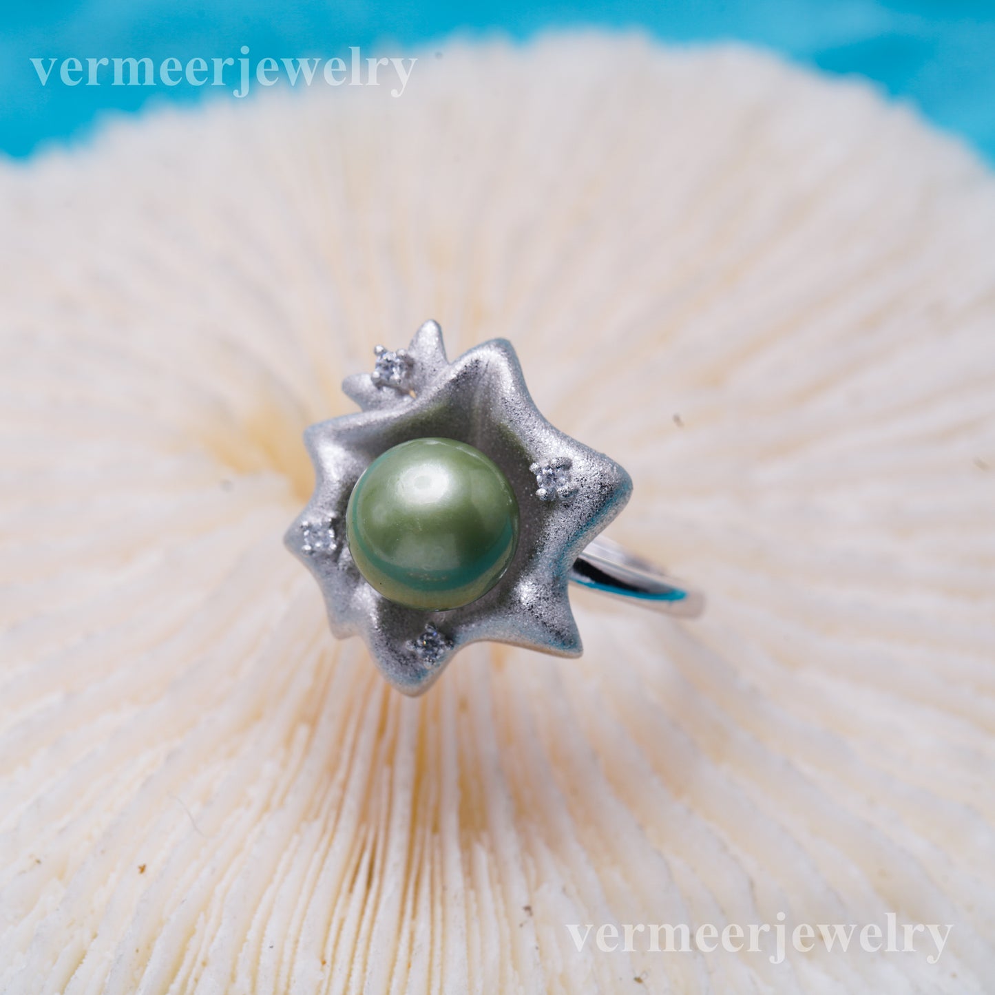 r011001 DIY 6-8mm Natural Freshwater pearl Ring accessory 925 sterling silver Adjustable size engagement jewelry ring for women