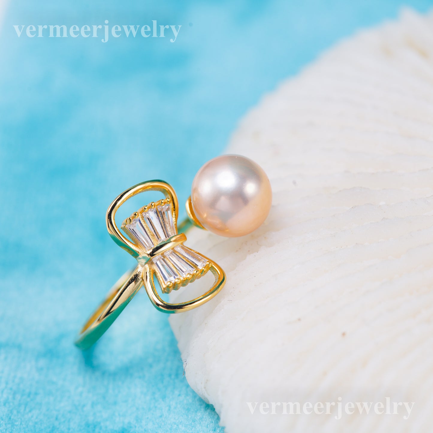 r011020 DIY 6-8mm Natural Freshwater pearl Ring accessory 925 sterling silver Adjustable size engagement jewelry ring for women