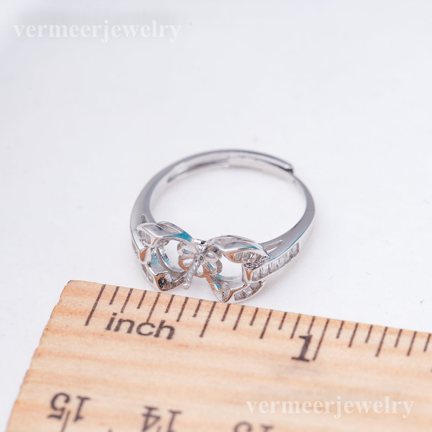 r011032 DIY 6-8mm Natural Freshwater pearl Ring accessory 925 sterling silver Adjustable size engagement jewelry ring for women