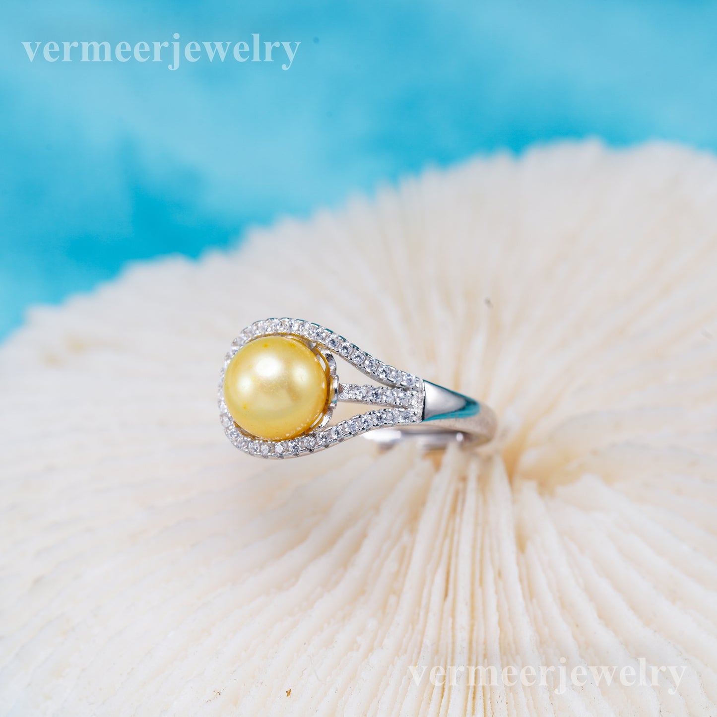 r011033 DIY 6-8mm Natural Freshwater pearl Ring accessory 925 sterling silver Adjustable size engagement jewelry ring for women