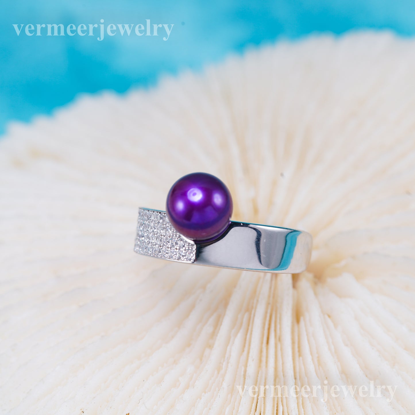 r011034 DIY 6-8mm Natural Freshwater pearl Ring accessory 925 sterling silver Adjustable size engagement jewelry ring for women