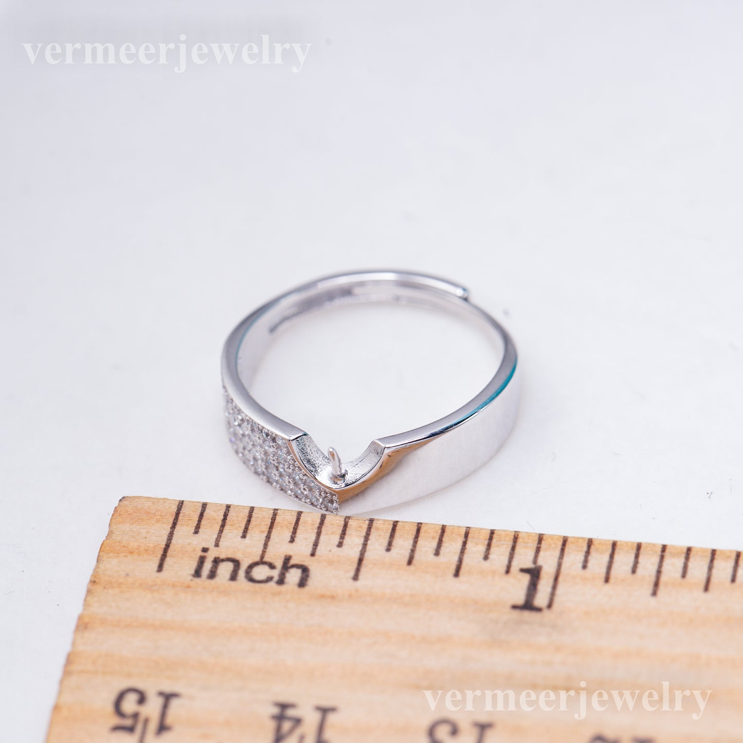 r011034 DIY 6-8mm Natural Freshwater pearl Ring accessory 925 sterling silver Adjustable size engagement jewelry ring for women