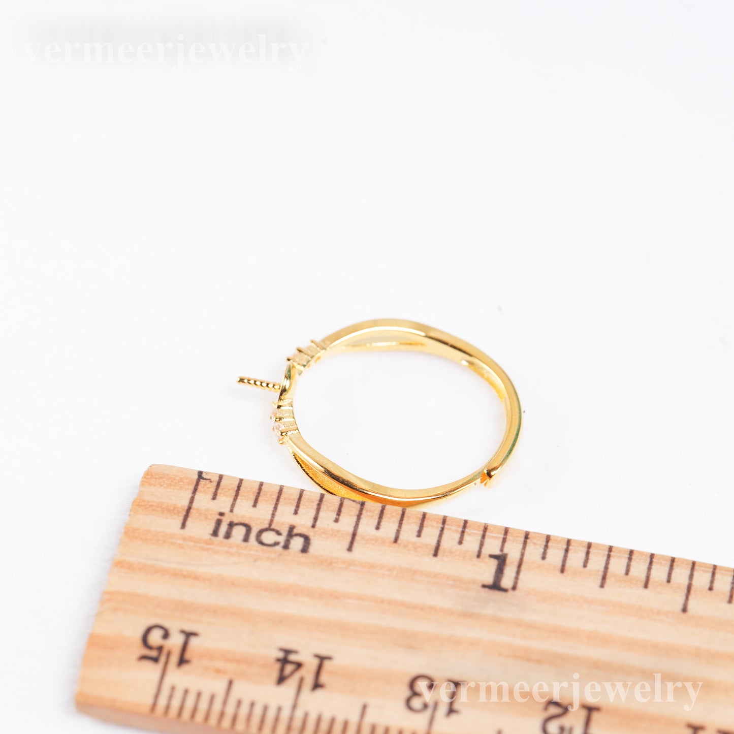 r011052 DIY 6-8mm Natural Freshwater pearl Ring accessory 925 sterling silver Adjustable size engagement jewelry ring for women