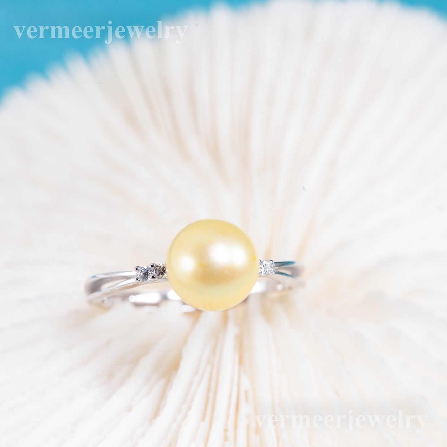 r011052 DIY 6-8mm Natural Freshwater pearl Ring accessory 925 sterling silver Adjustable size engagement jewelry ring for women