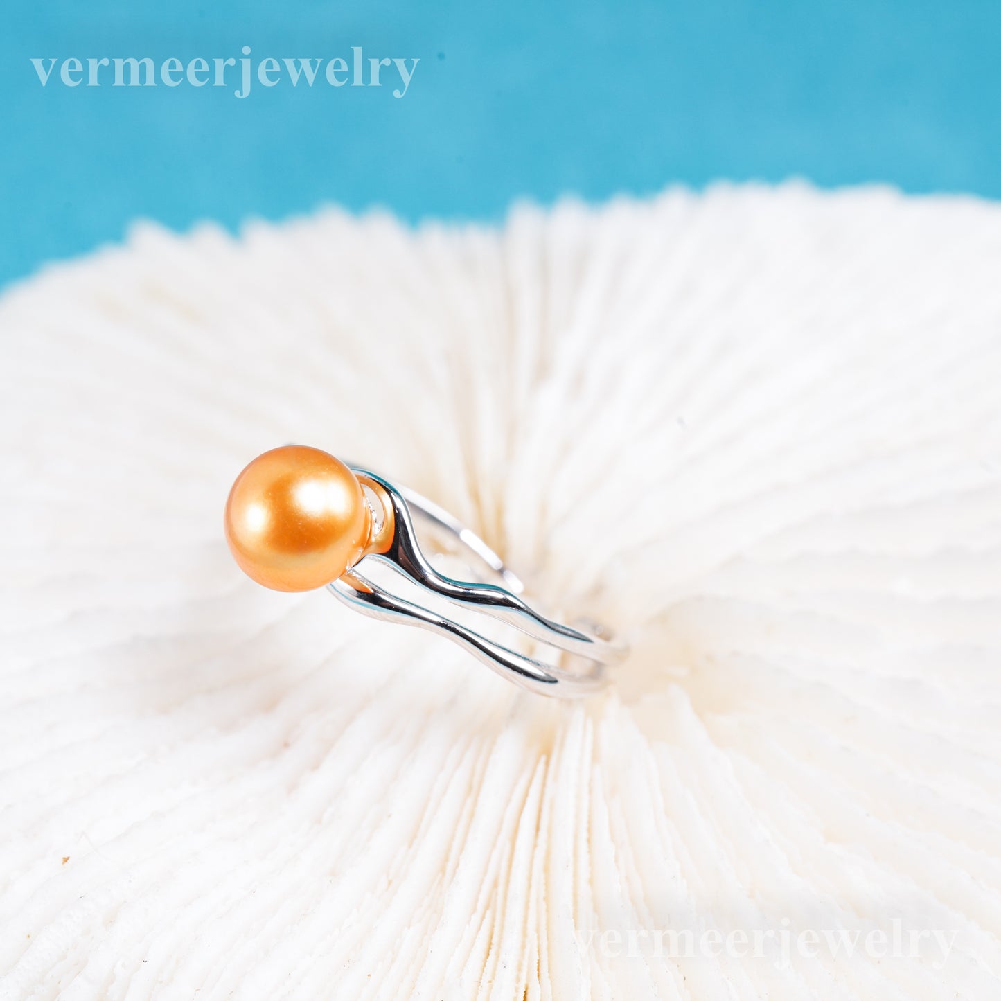 r011053 DIY 6-8mm Natural Freshwater pearl Ring accessory 925 sterling silver Adjustable size engagement jewelry ring for women