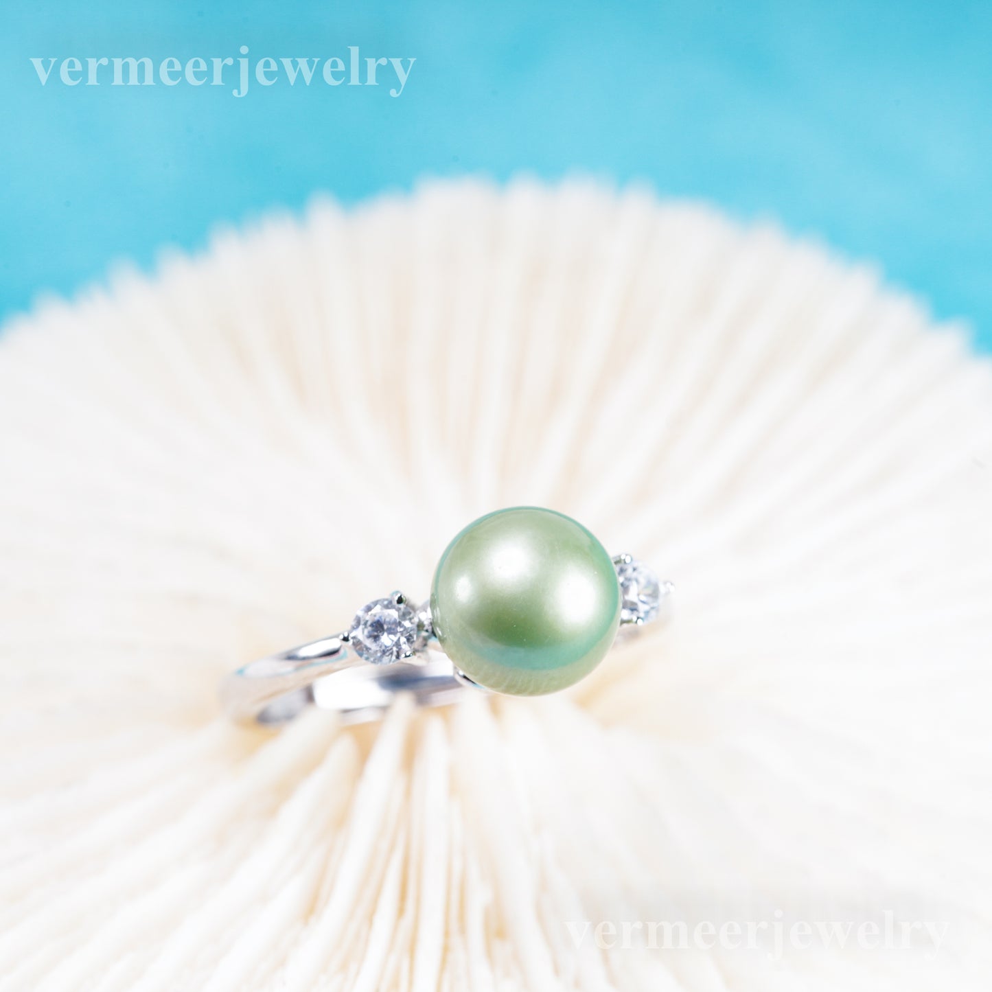 r011072 DIY 6-8mm Natural Freshwater pearl Ring accessory 925 sterling silver Adjustable size engagement jewelry ring for women
