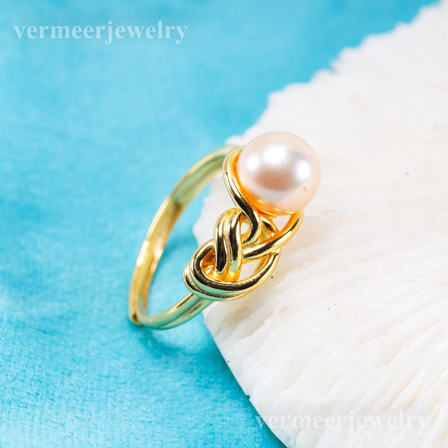 r011082 DIY 6-8mm Natural Freshwater pearl Ring accessory 925 sterling silver Adjustable size engagement jewelry ring for women
