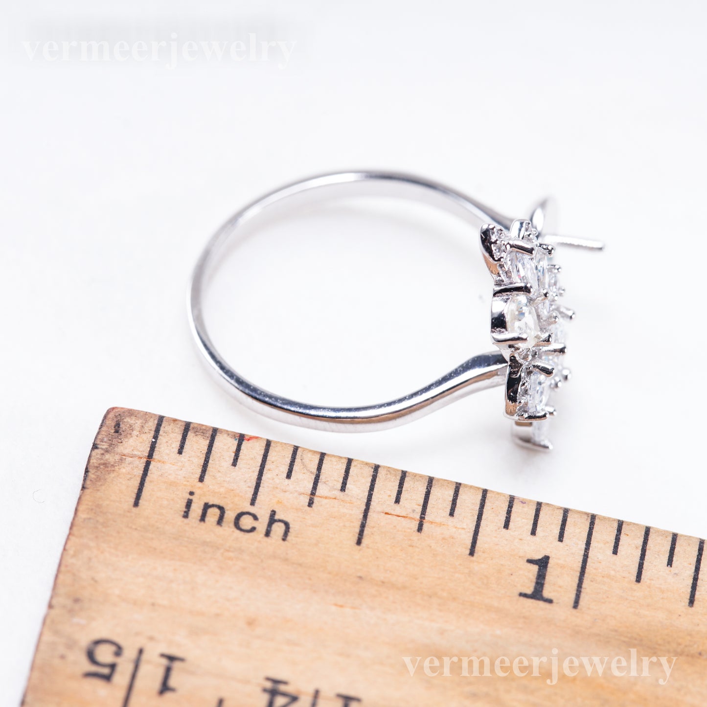 r011085 DIY 6-8mm Natural Freshwater pearl Ring accessory 925 sterling silver Adjustable size engagement jewelry ring for women