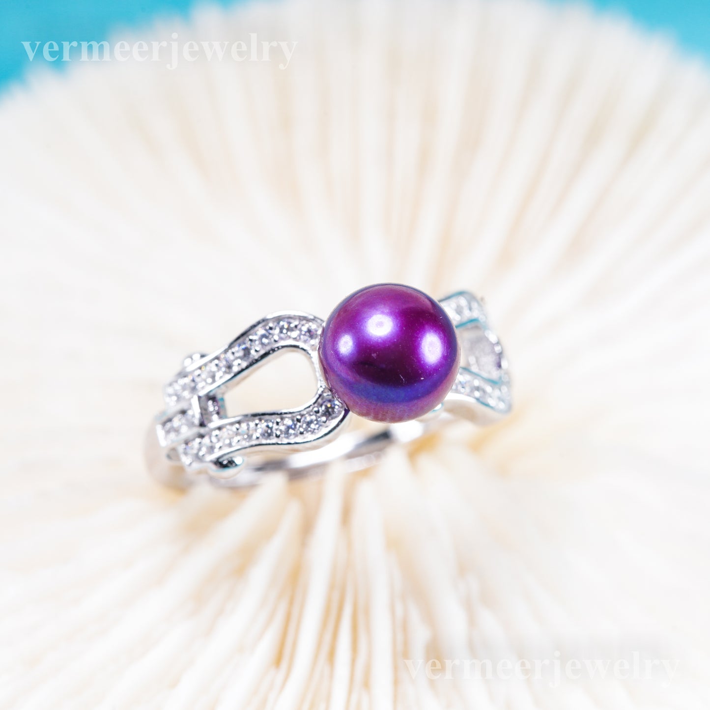 r011087 DIY 6-8mm Natural Freshwater pearl Ring accessory 925 sterling silver Adjustable size engagement jewelry ring for women