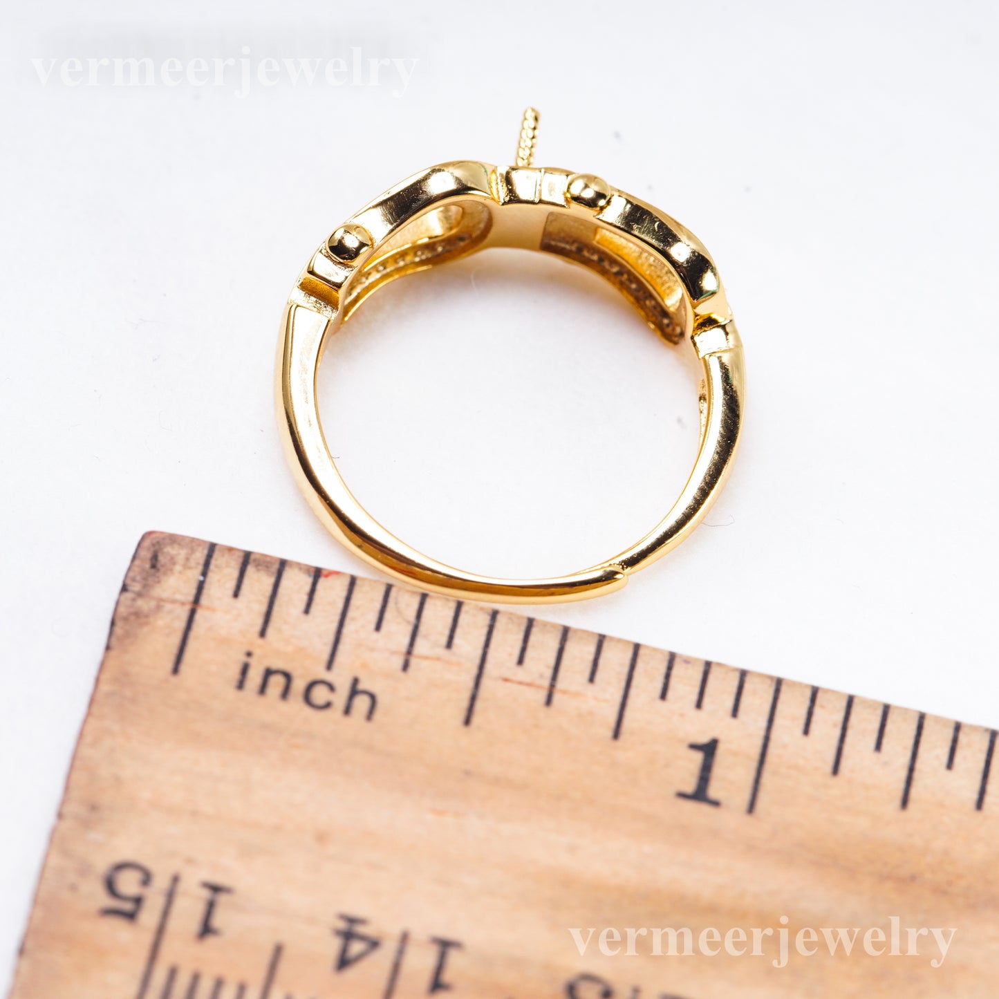 r011087 DIY 6-8mm Natural Freshwater pearl Ring accessory 925 sterling silver Adjustable size engagement jewelry ring for women