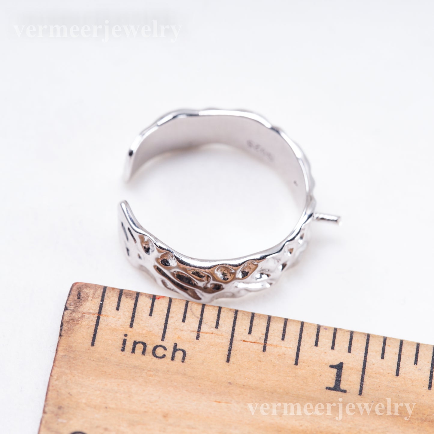 r011088 DIY 6-8mm Natural Freshwater pearl Ring accessory 925 sterling silver Adjustable size engagement jewelry ring for women