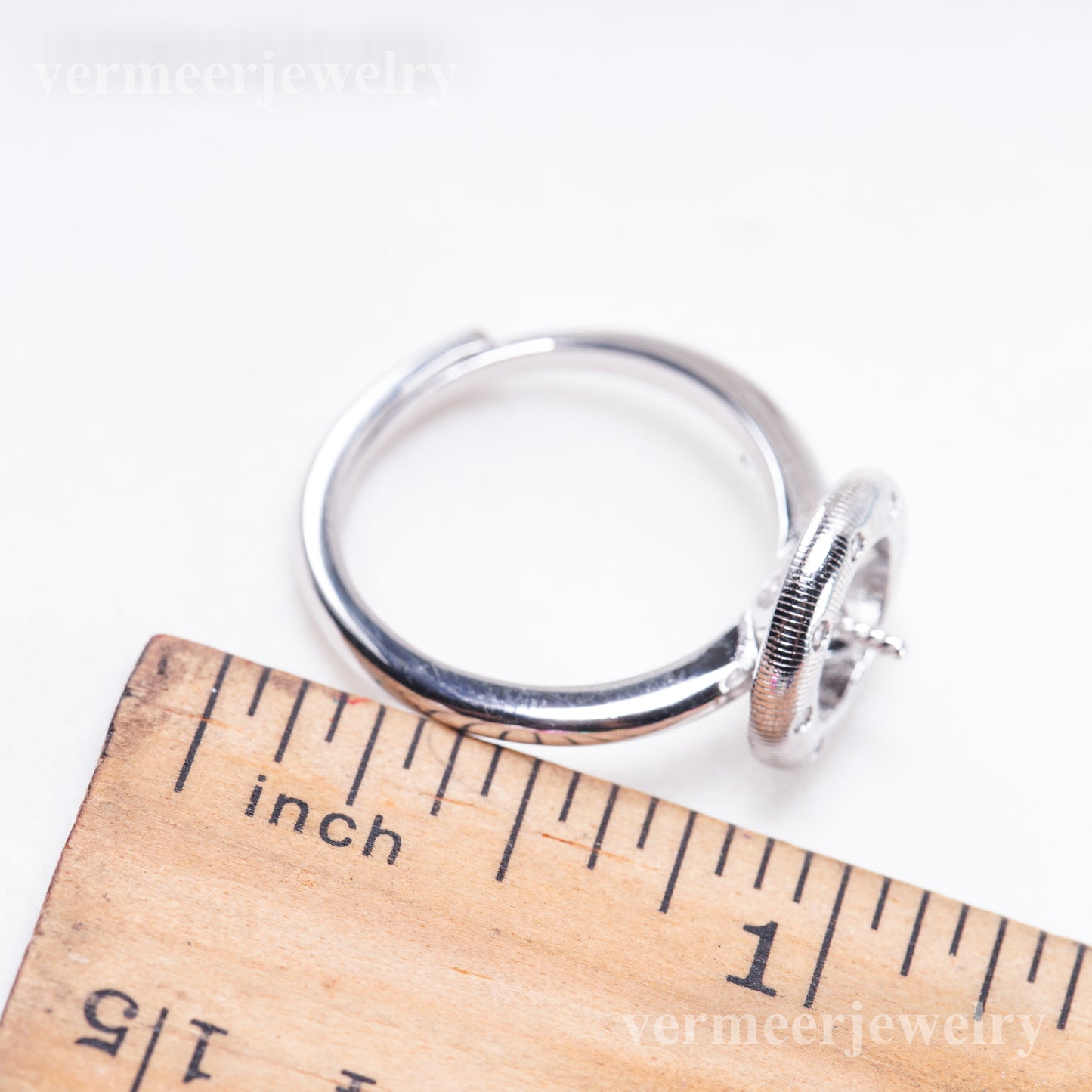 r011092 DIY 6-8mm Natural Freshwater pearl Ring accessory 925 sterling silver Adjustable size engagement jewelry ring for women