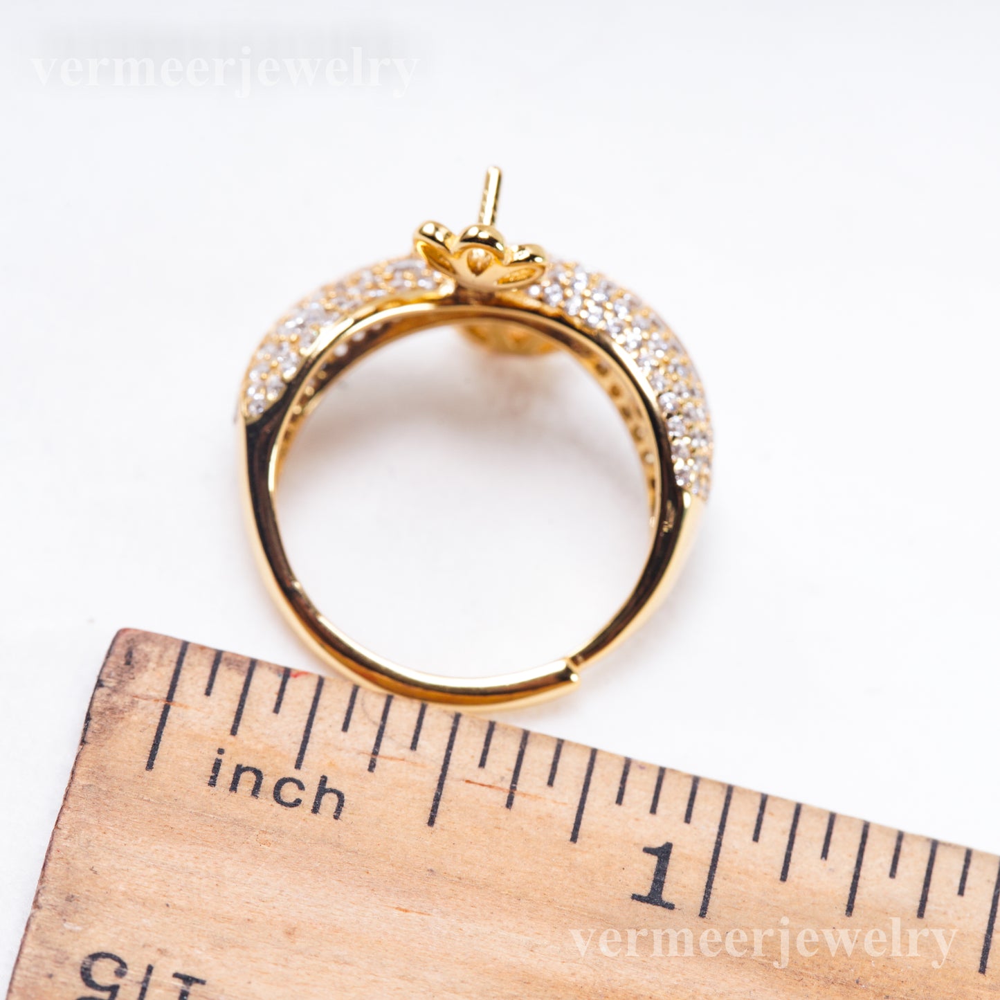 r011101 DIY 6-8mm Natural Freshwater pearl Ring accessory 925 sterling silver Adjustable size engagement jewelry ring for women