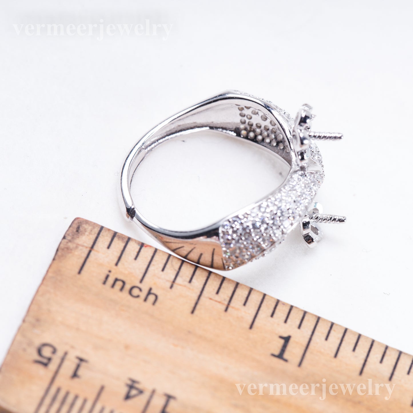 r011101 DIY 6-8mm Natural Freshwater pearl Ring accessory 925 sterling silver Adjustable size engagement jewelry ring for women