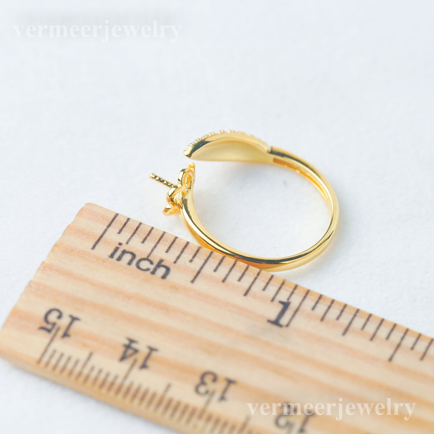 r030972 DIY 6-8mm Natural Freshwater pearl Ring accessory 925 sterling silver Adjustable size engagement jewelry ring for women