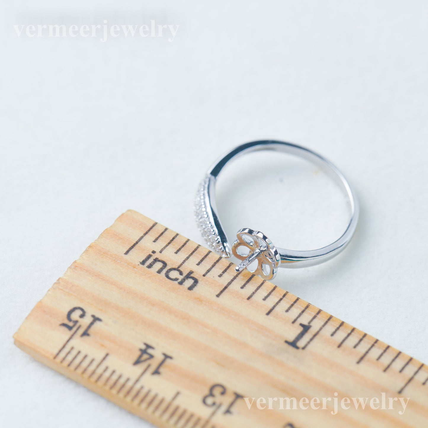 r030972 DIY 6-8mm Natural Freshwater pearl Ring accessory 925 sterling silver Adjustable size engagement jewelry ring for women