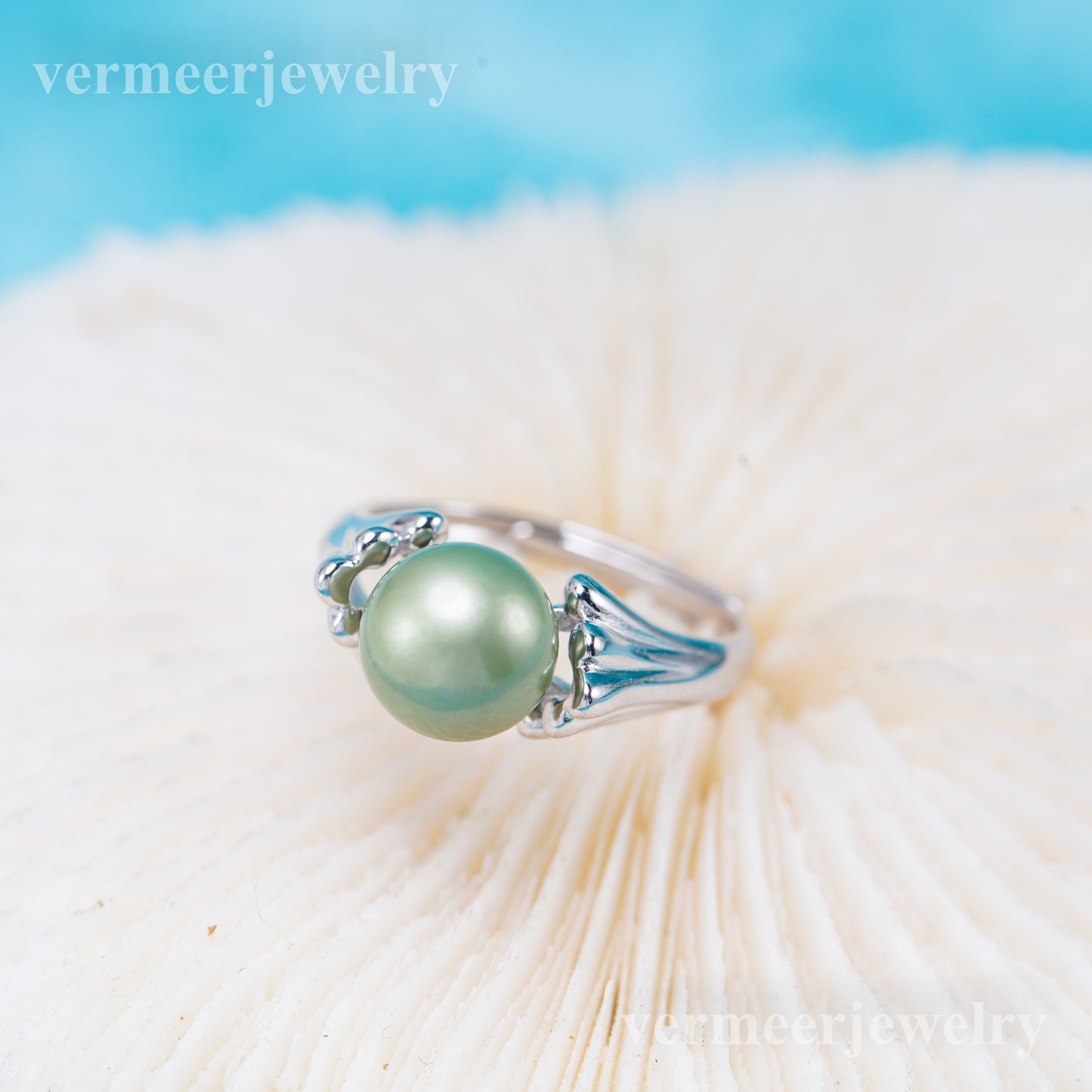 r041028 DIY 6-8mm Natural Freshwater pearl Ring accessory 925 sterling silver Adjustable size engagement jewelry ring for women