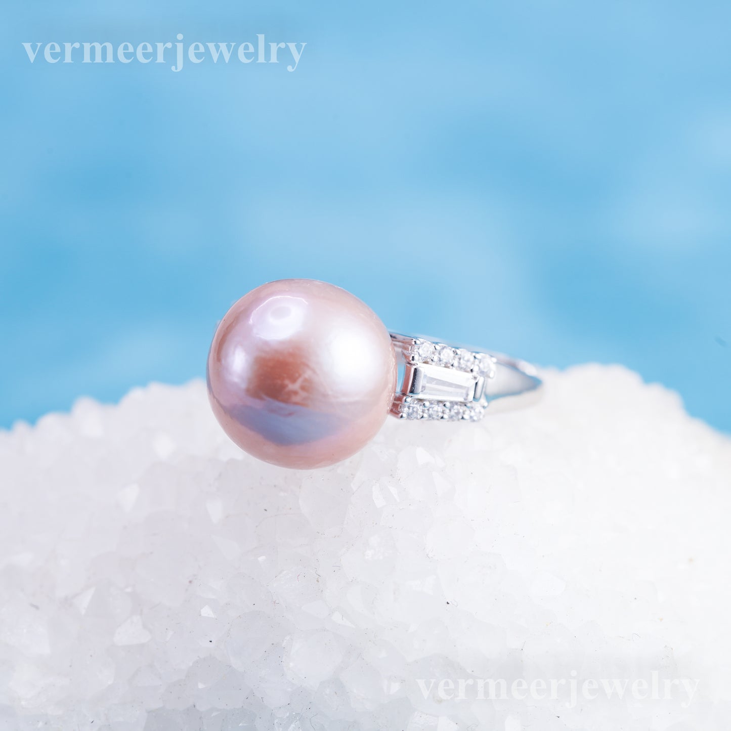re010989 DIY 9-11mm Natural Freshwater pearl Ring accessory 925 sterling silver Adjustable size engagement ring for women