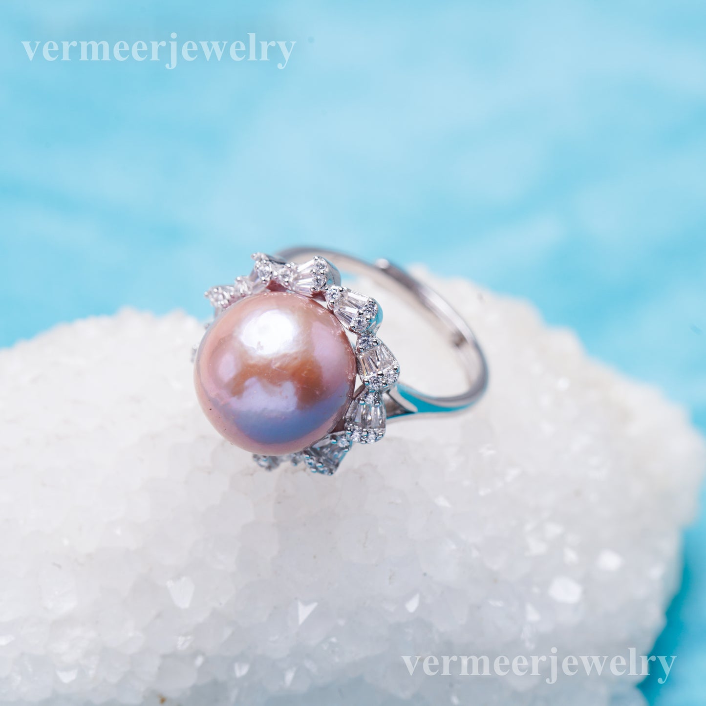 re011004 DIY 9-11mm Natural Freshwater pearl Ring accessory 925 sterling silver Adjustable size engagement ring for women