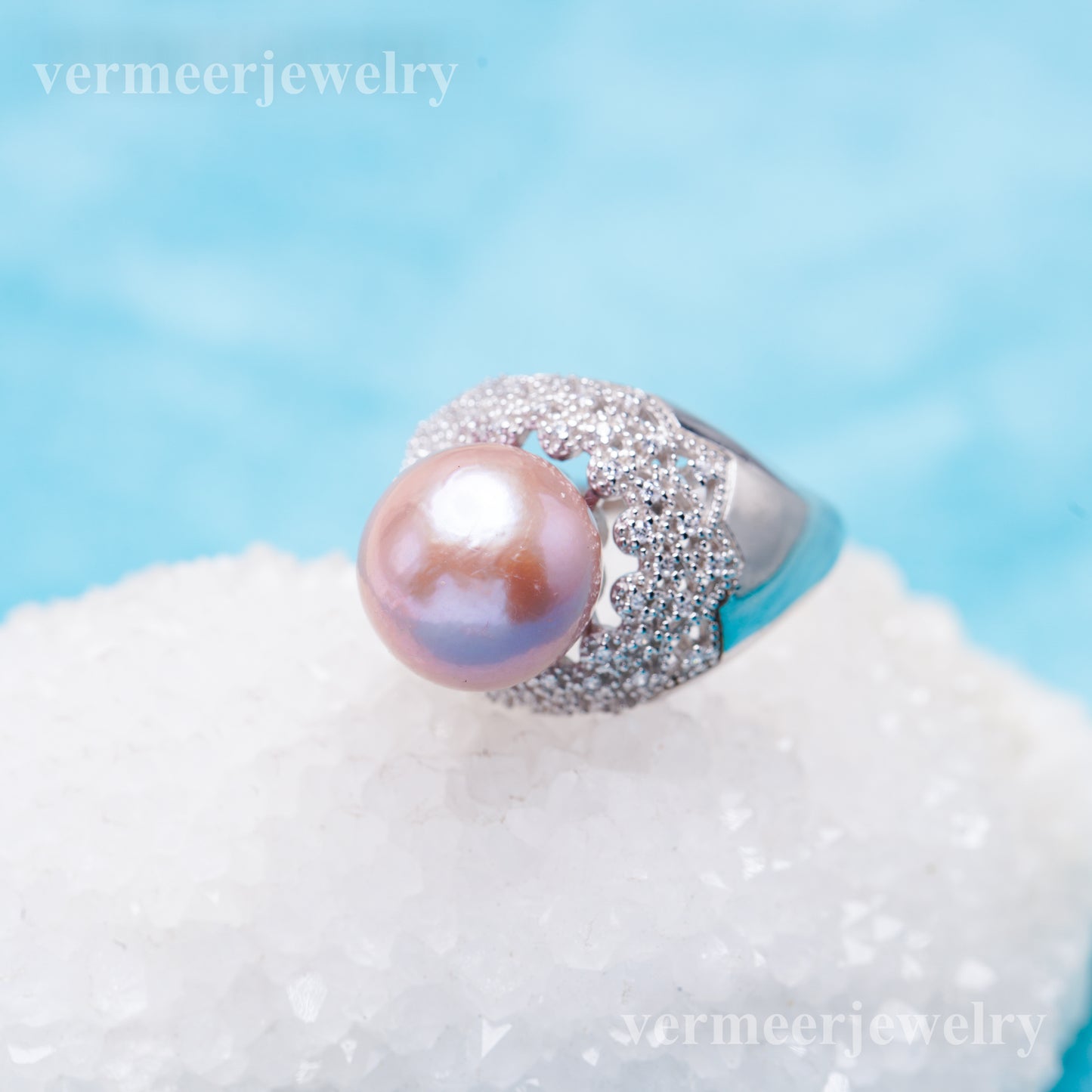 re011005 DIY 9-11mm Natural Freshwater pearl Ring accessory 925 sterling silver Adjustable size engagement ring for women