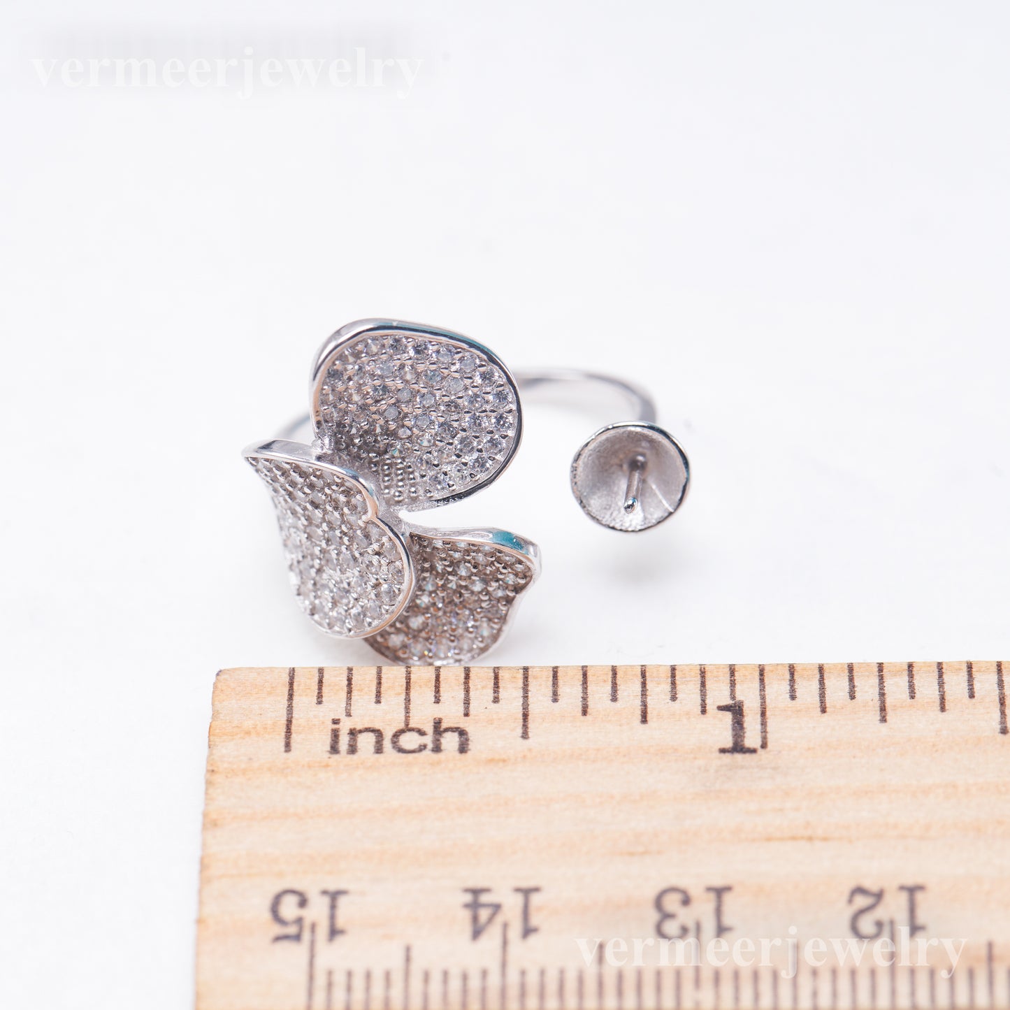 re011016 DIY 9-11mm Natural Freshwater pearl Ring accessory 925 sterling silver Adjustable size engagement ring for women