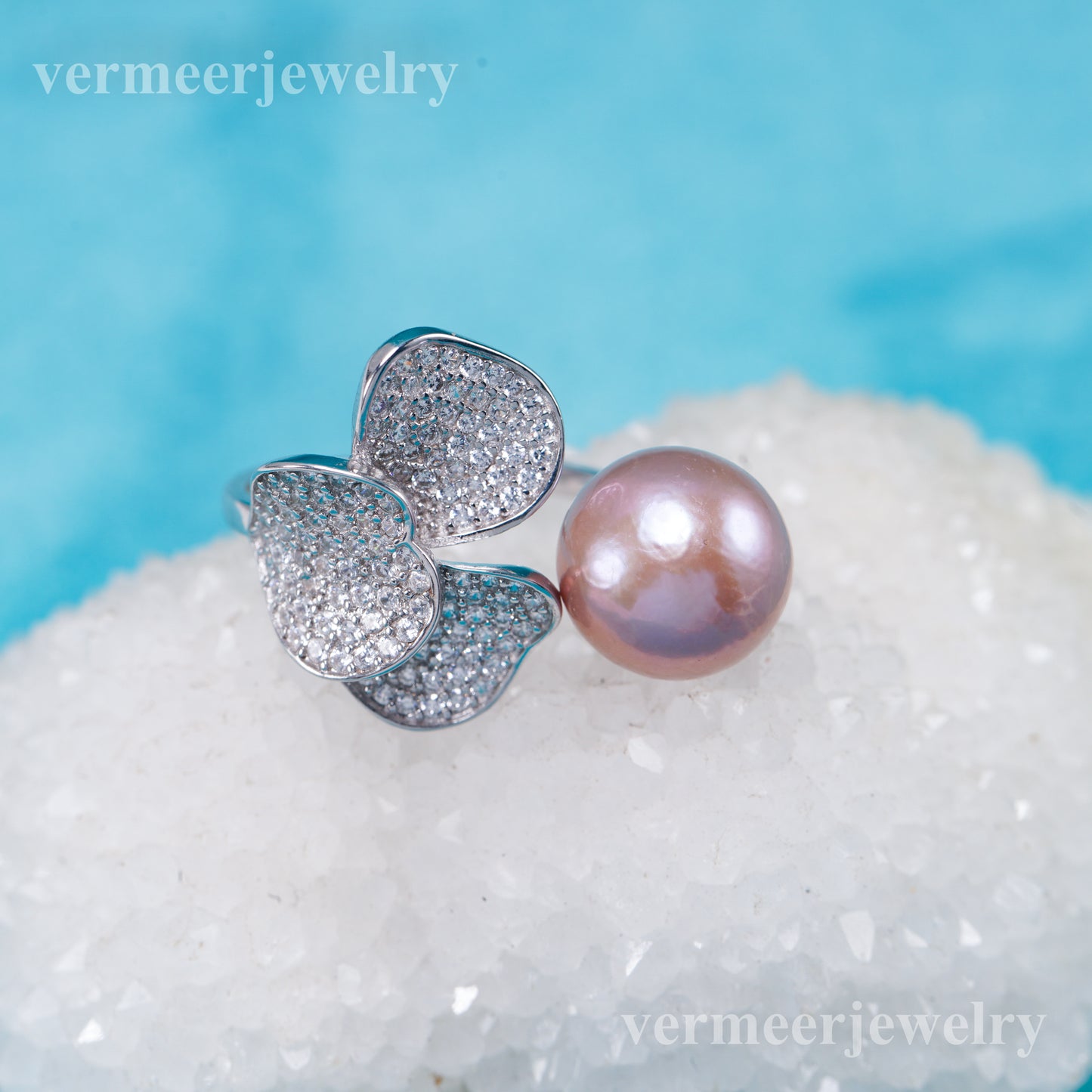 re011016 DIY 9-11mm Natural Freshwater pearl Ring accessory 925 sterling silver Adjustable size engagement ring for women