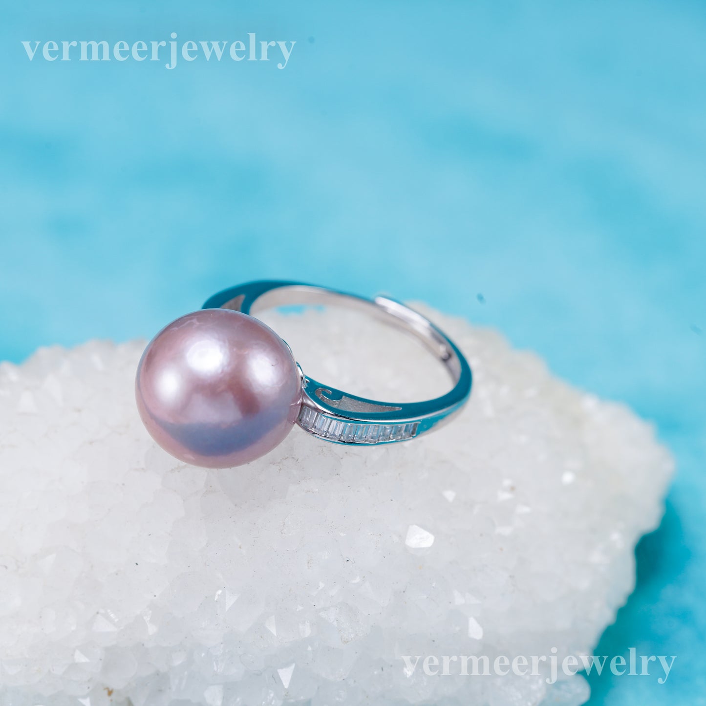 re011026 DIY 9-11mm Natural Freshwater pearl Ring accessory 925 sterling silver Adjustable size engagement ring for women