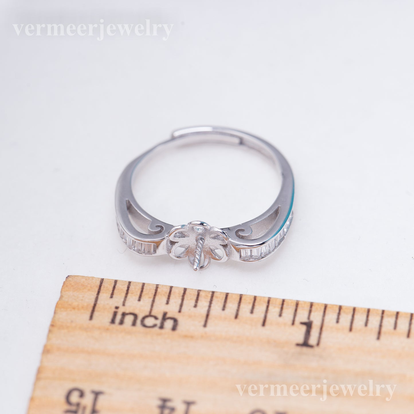 re011026 DIY 9-11mm Natural Freshwater pearl Ring accessory 925 sterling silver Adjustable size engagement ring for women