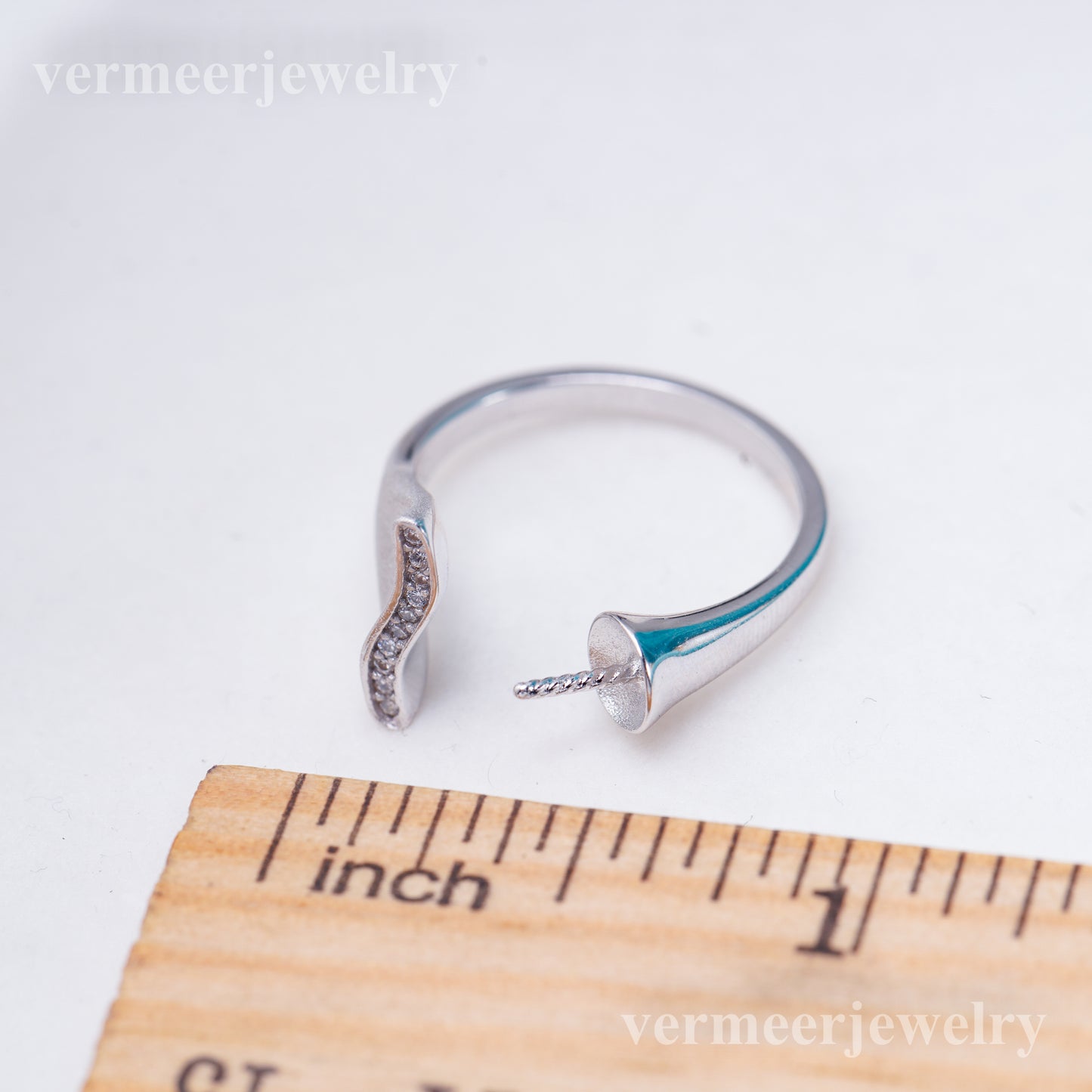 re011035 DIY 9-11mm Natural Freshwater pearl Ring accessory 925 sterling silver Adjustable size engagement ring for women