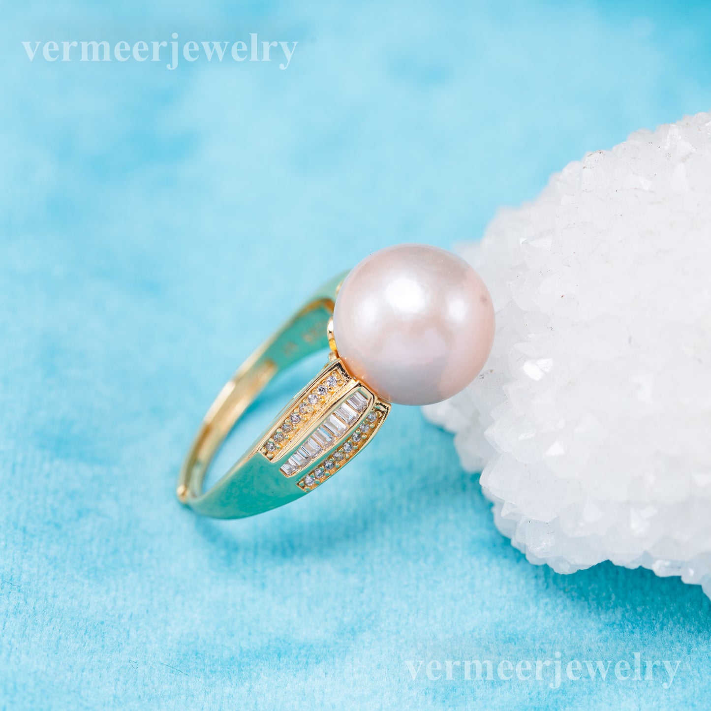 re011041 DIY 9-11mm Natural Freshwater pearl Ring accessory 925 sterling silver Adjustable size engagement ring for women