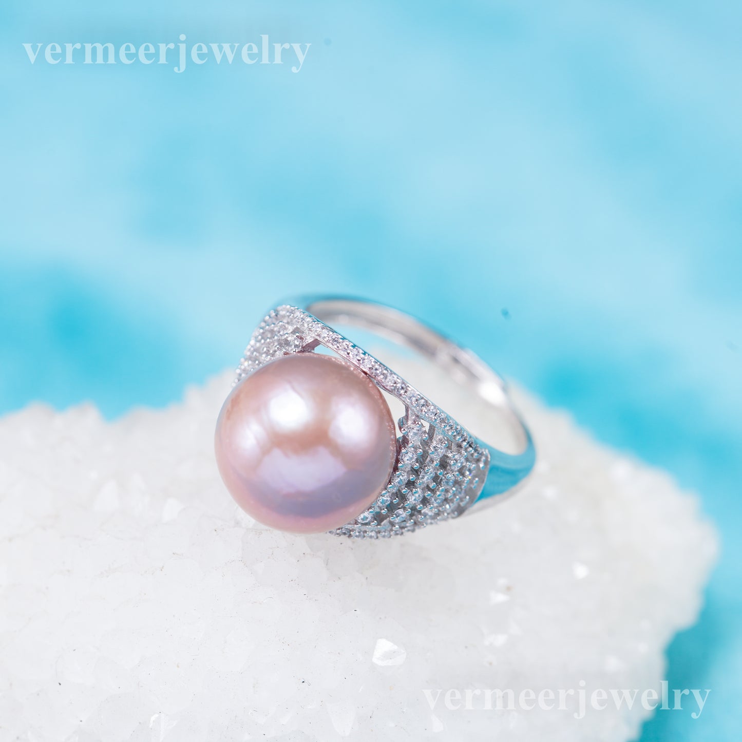re011042 DIY 9-11mm Natural Freshwater pearl Ring accessory 925 sterling silver Adjustable size engagement ring for women