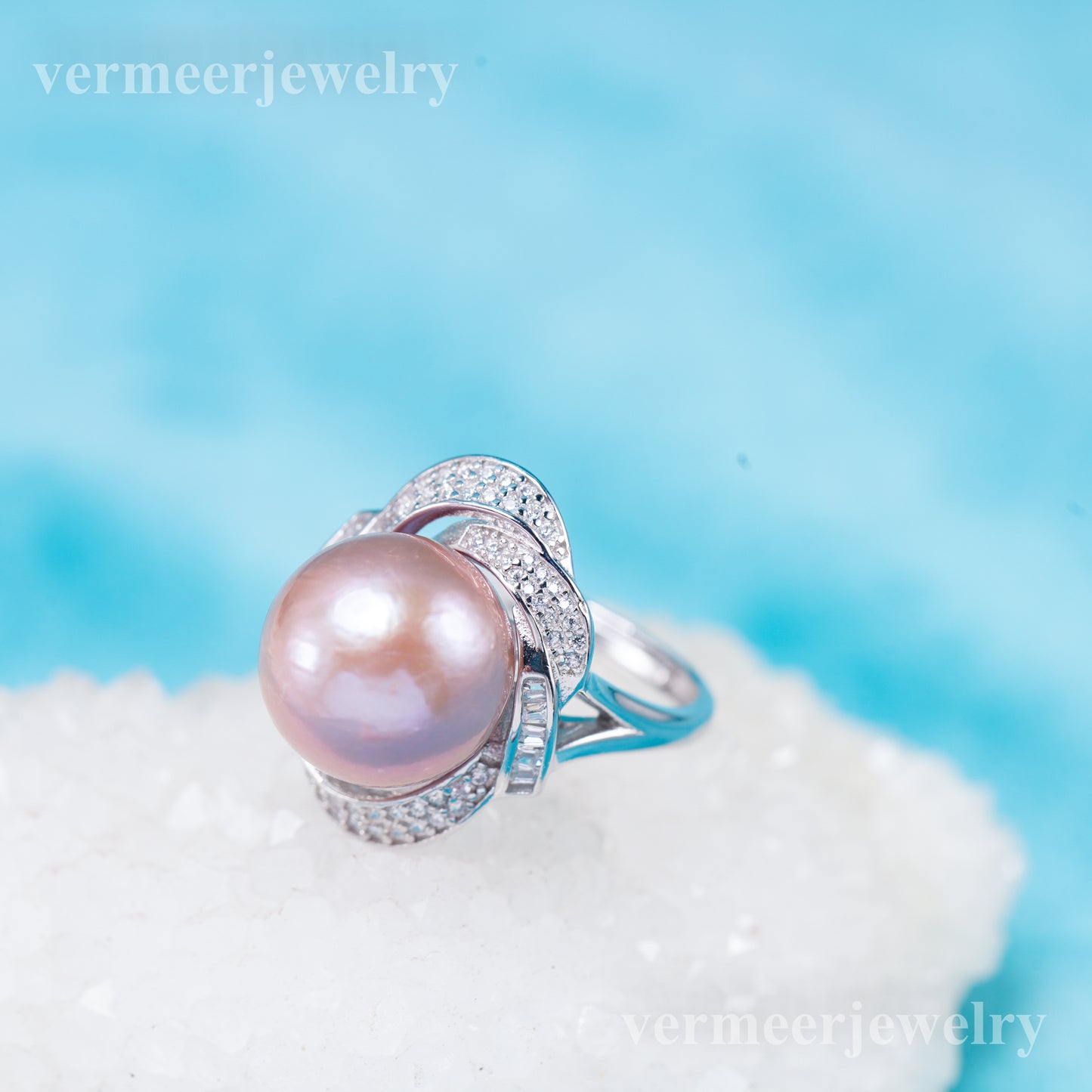 re011043 DIY 9-11mm Natural Freshwater pearl Ring accessory 925 sterling silver Adjustable size engagement ring for women
