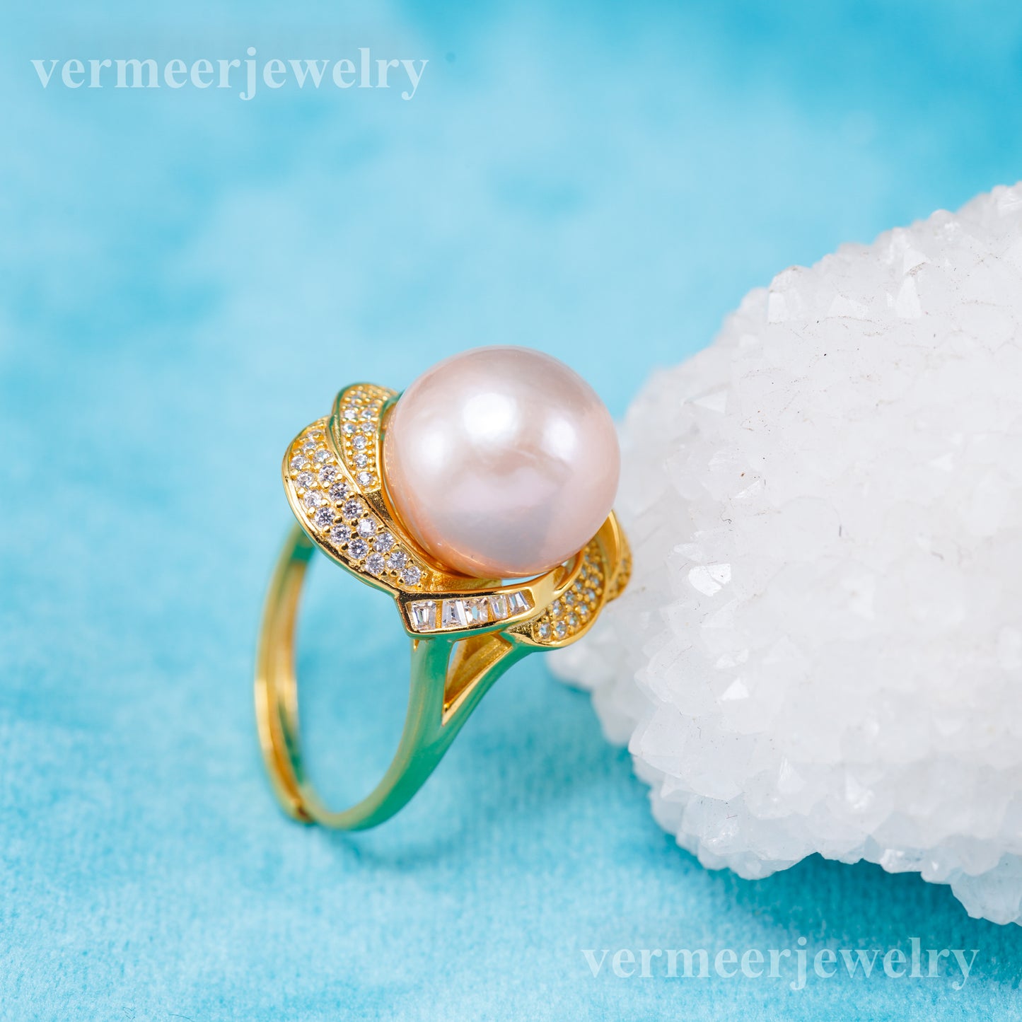 re011043 DIY 9-11mm Natural Freshwater pearl Ring accessory 925 sterling silver Adjustable size engagement ring for women