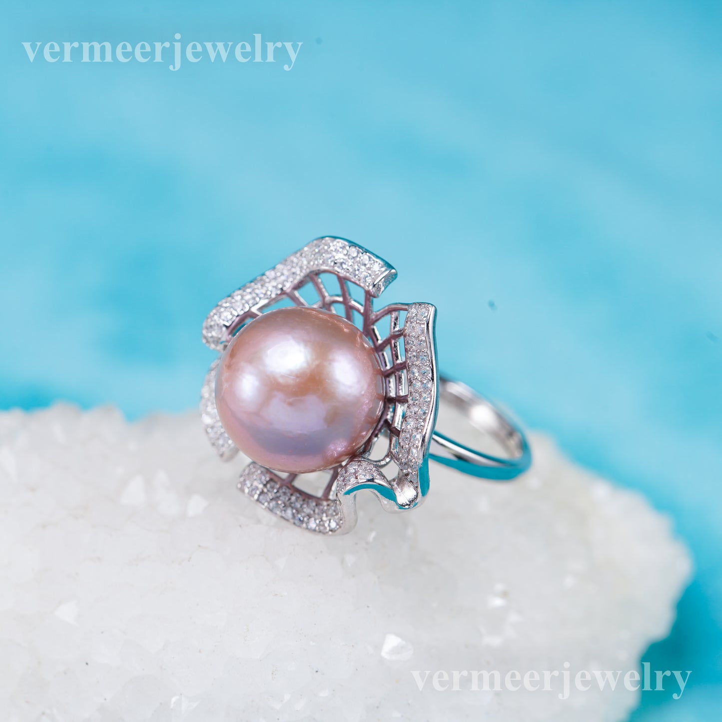 re011046 DIY 9-11mm Natural Freshwater pearl Ring accessory 925 sterling silver Adjustable size engagement ring for women