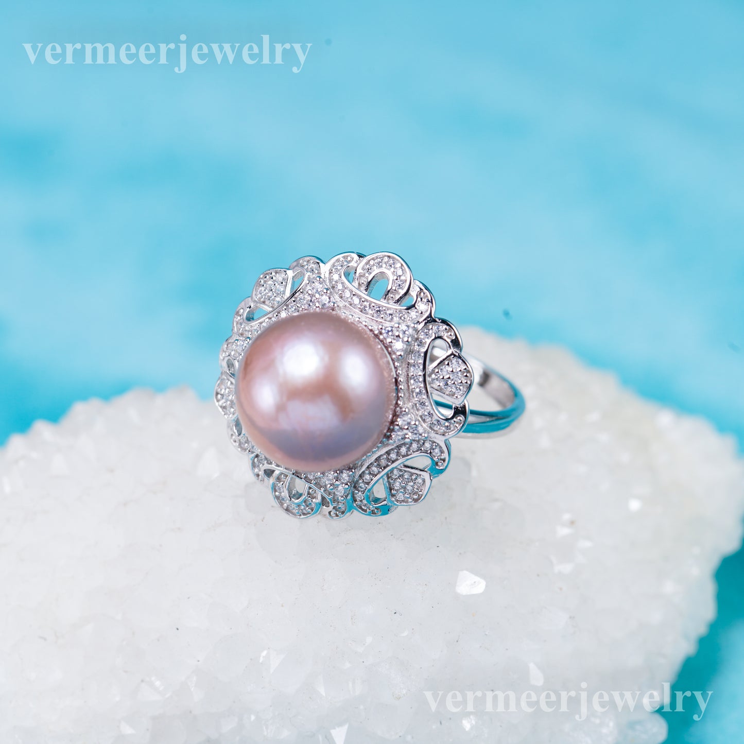 re011050 DIY 9-11mm Natural Freshwater pearl Ring accessory 925 sterling silver Adjustable size engagement ring for women