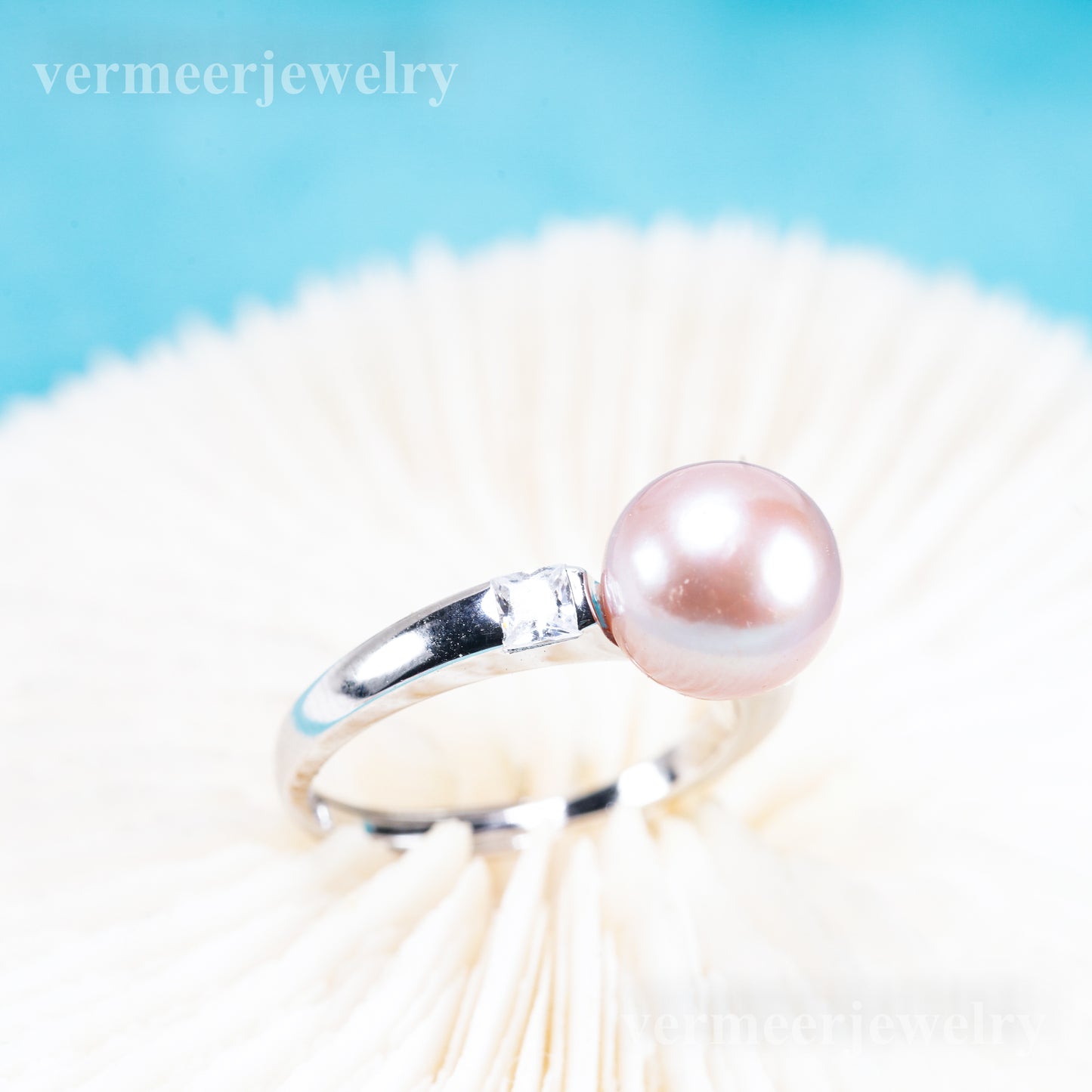 re011075 DIY 9-11mm Natural Freshwater pearl Ring accessory 925 sterling silver Adjustable size engagement ring for women