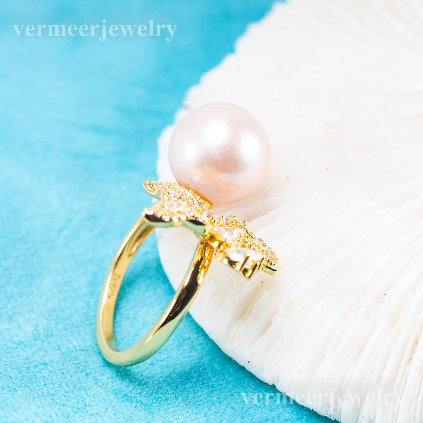 re011095 DIY 9-11mm Natural Freshwater pearl Ring accessory 925 sterling silver Adjustable size engagement ring for women