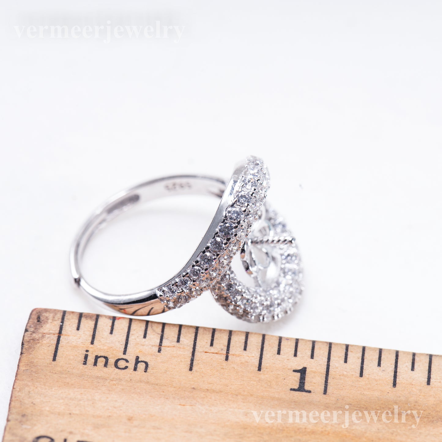 re011096 DIY 9-11mm Natural Freshwater pearl Ring accessory 925 sterling silver Adjustable size engagement ring for women