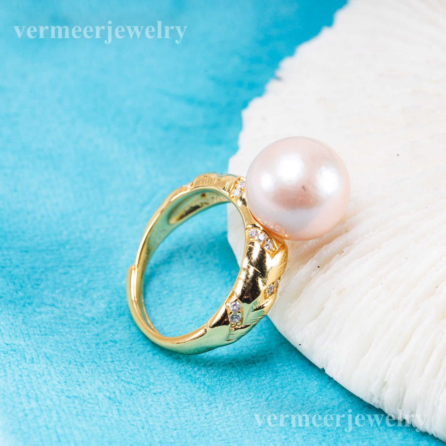 re011098 DIY 9-11mm Natural Freshwater pearl Ring accessory 925 sterling silver Adjustable size engagement ring for women