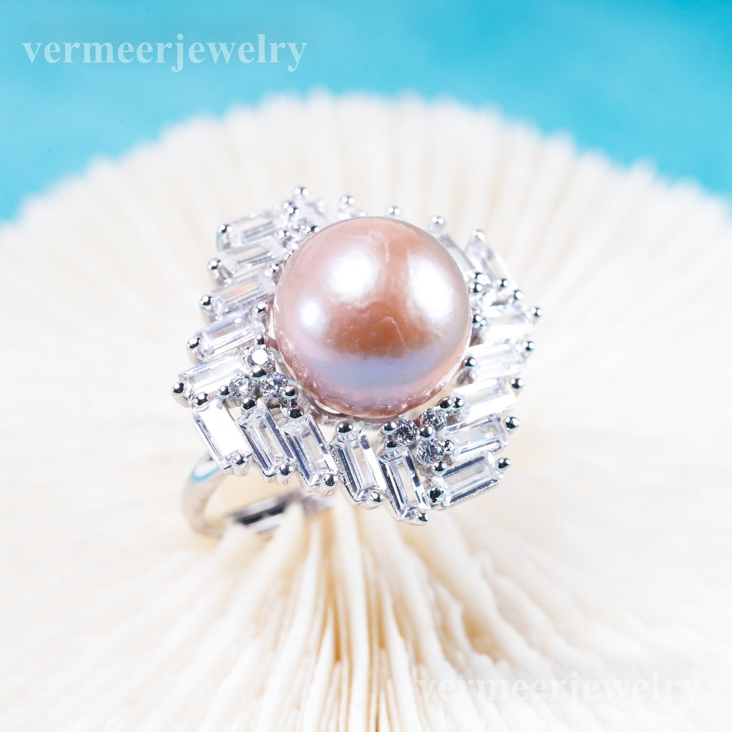 re011102 DIY 9-11mm Natural Freshwater pearl Ring accessory 925 sterling silver Adjustable size engagement ring for women
