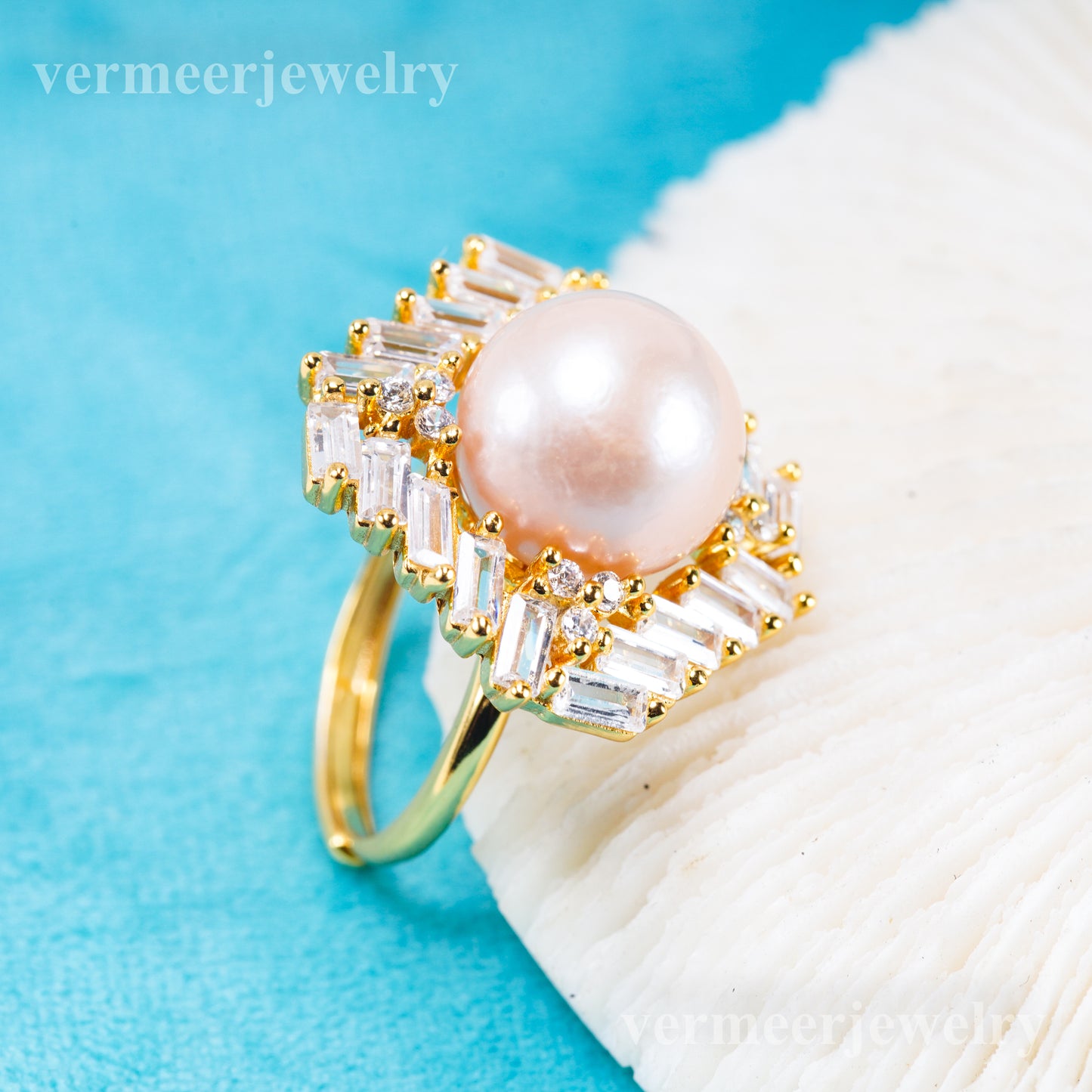 re011102 DIY 9-11mm Natural Freshwater pearl Ring accessory 925 sterling silver Adjustable size engagement ring for women