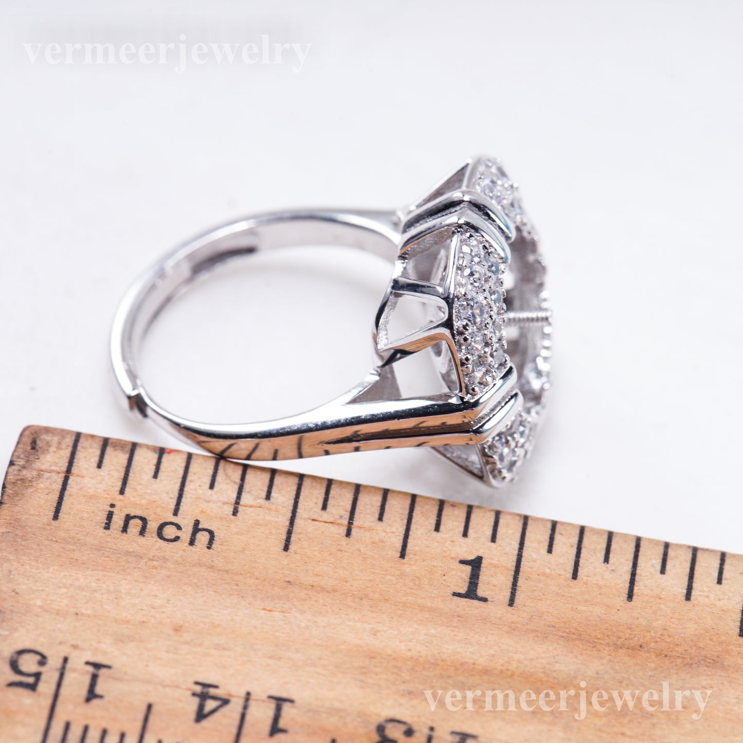 re011104DIY 9-11mm Natural Freshwater pearl Ring accessory 925 sterling silver Adjustable size engagement ring for women